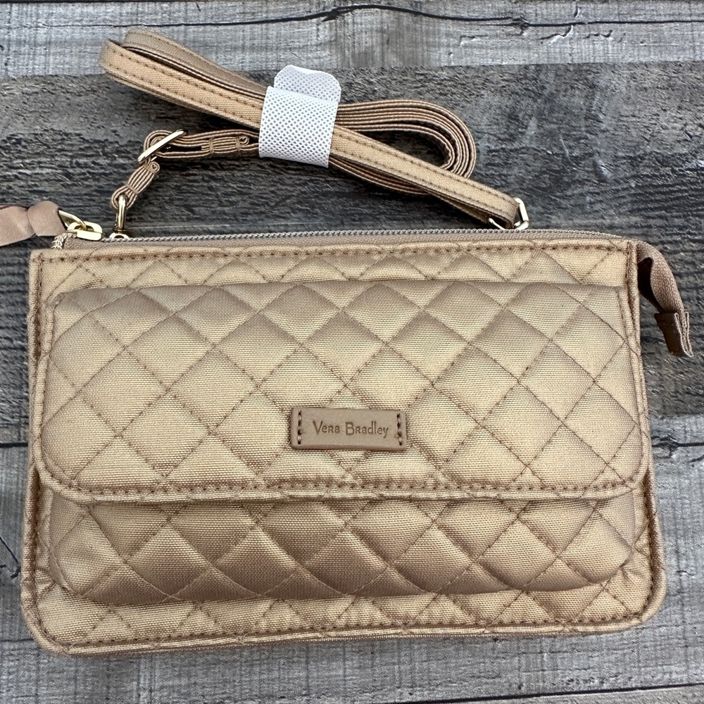 Vera Bradley Metallic Gold Quilted Crossbody Bag